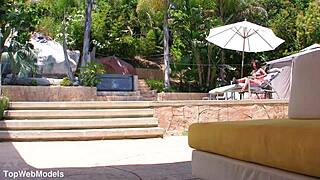 Neela Sky gives a POV blowjob to a huge cock, ending in a facial.