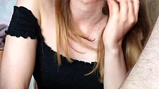 Suggestive blowjob and rimjob session where she pushes her tongue deep into his asshole for a lucky guy.