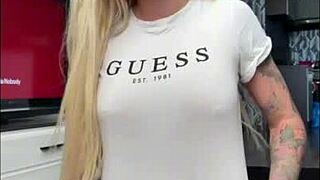 Horny naughty student masturbates!