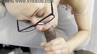 Horny Mature Rita Feels Intense Pleasure Sucking Black Cock in POV, Ending with Cumshot.
