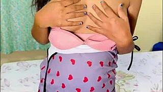 Watch me milk my lactating boobs into a glass, then slide the dildo deep into my shaved pussy