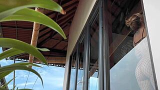 i recorded this hot babe in fishnets fucking