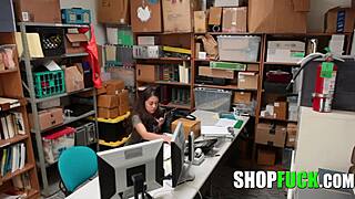 Teen thief gets punished with rough fucking for stealing underwear in the shop