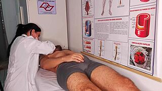 erection in front of nurse at hospital