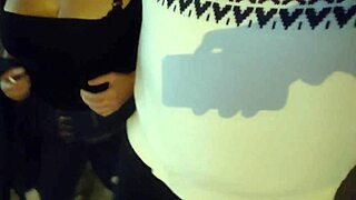 mature street whore teases with big ass and tits in public