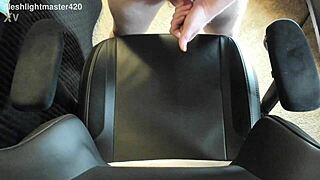 Teen redhead unleashes massive cum spray in bedroom close-up.