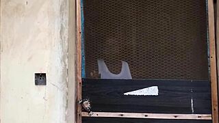 big tits chubby babe seduces and fucks the cleaner outdoors 😏