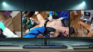 I am jasmine rose in the remote interrogation center with dr tampa, getting humiliated with dildos and handcuffs.