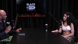 Bibi Hourani shows off her tattooed tits after bragging about small wins, then fingers her ass and gives a blowjob