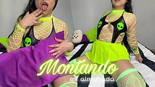 Delicious orgasm riding my pillow with intense squirt and wet pussy