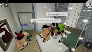 a random orgy happening in roblox brookhaven with crossdressing and group action