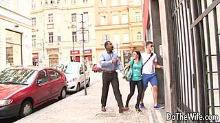 wife lulu jung enjoys interracial butt sex while husband licks