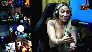 ruan asks bruna lambertini for a kiss, she sits naked on his lap - podcast popum