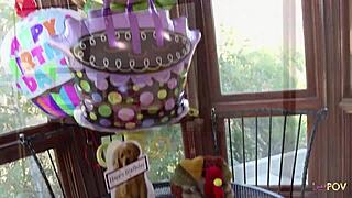 Birthday Party Turns Into Pussy Licking And Cumming For Lesbian Blondes.