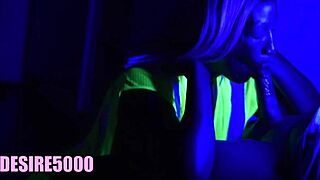 black light blowjob while working on the clock at the ship yard