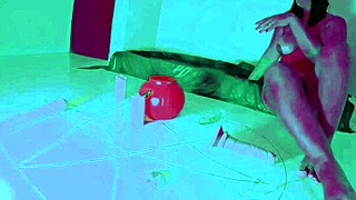 Little witch casts erotic magic spell.