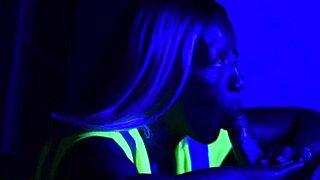 black light blowjob while working on the clock at the ship yard