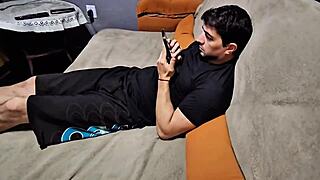 Stepmom pretends not interested, spies on hot bratty stepson until she seduces him!