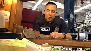 Busty Wife SUCKS Schlong in Cuckold Gangbang