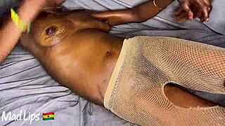 Slim Black Lactating Milf's Emotional Fuck