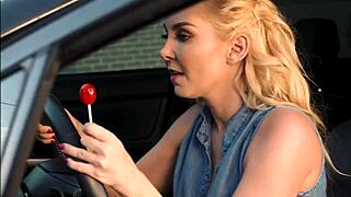 Blonde milf fucks car fixer to orgasm!