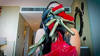Intriguing sounds of latex gloves in a relaxing ASMR session