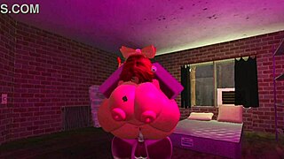 the redhead with a big body gets her ass pounded in roblox style