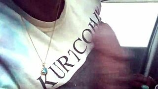 Ebony slut devours cock in public car blowjob! Intense action