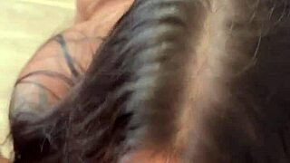 sultry lady in black bodysuit explores the thrill of anal sex