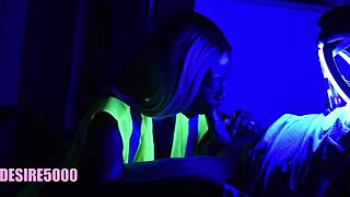 black light blowjob while working on the clock at the ship yard