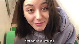 She Watched Me Jerk On The Balcony - Cutie Sucked My Cock And I Filled Her Mouth With Cum