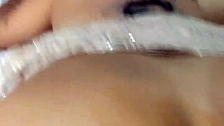 Fucking two hot girls stacked, cumming inside their dripping pussies!