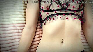 Beautiful skinny girl in sexy lingerie has missionary sex with big ass