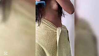 A Colleague Over 18 Years Old In Her Room After Bathing Gets Anal Doggy!