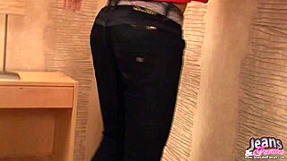 Tight teen alex strips skinny jeans feeling aroused