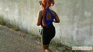 redhead with giant ass filmed training by lover 😏