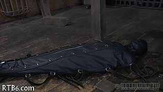 restrained girl gets punished in the garage 😈