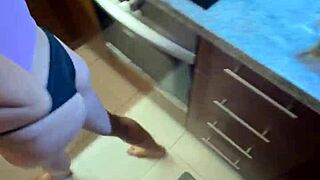 Sexy Alice Giving Blowjob To Her Boyfriend In Kitchen And Took Huge Cumload In Mouth