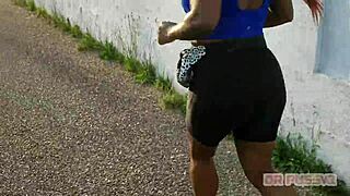 redhead with giant ass filmed training by lover 😏