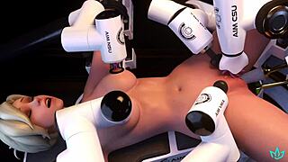 Mercy kommt mehrmals und wird vom dominanten KI-Schwanz geschwängert