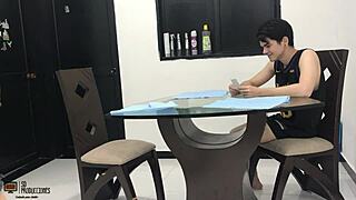 In exchange for money, horny girl tells her stepbrother to fuck her tight pussy part 1