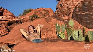 outdoor anal self-pleasure contrasts solo intensity