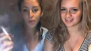 girls cam with cigarette smoke