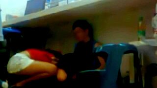 While I'm working, the boss's son slides his dick deep inside me.