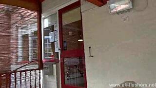 why is chubby sarah jane masturbating in public while flashing her wild milf body?