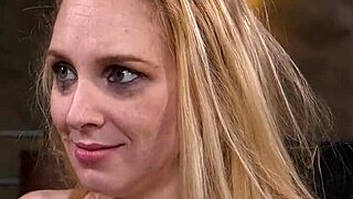 Pale Slave Takes Huge Cock in Bondage!