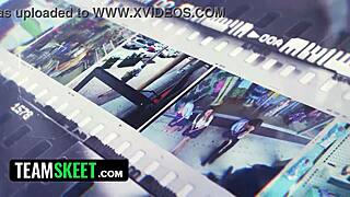 Snobby cheerleader gets fucked by security guard after shoplifting lip gloss