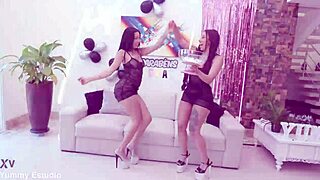 vitorias perversions vol 5 featuring eva perez birthday party fucking 2 big studs with lots of anal fisting milk enemas puk3