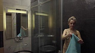 A horny milf delivers an incredible blowjob in the bathroom