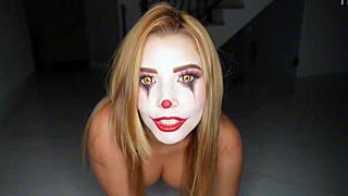 Agatha vega in creepy clown costume gets hard fucking by christian clay